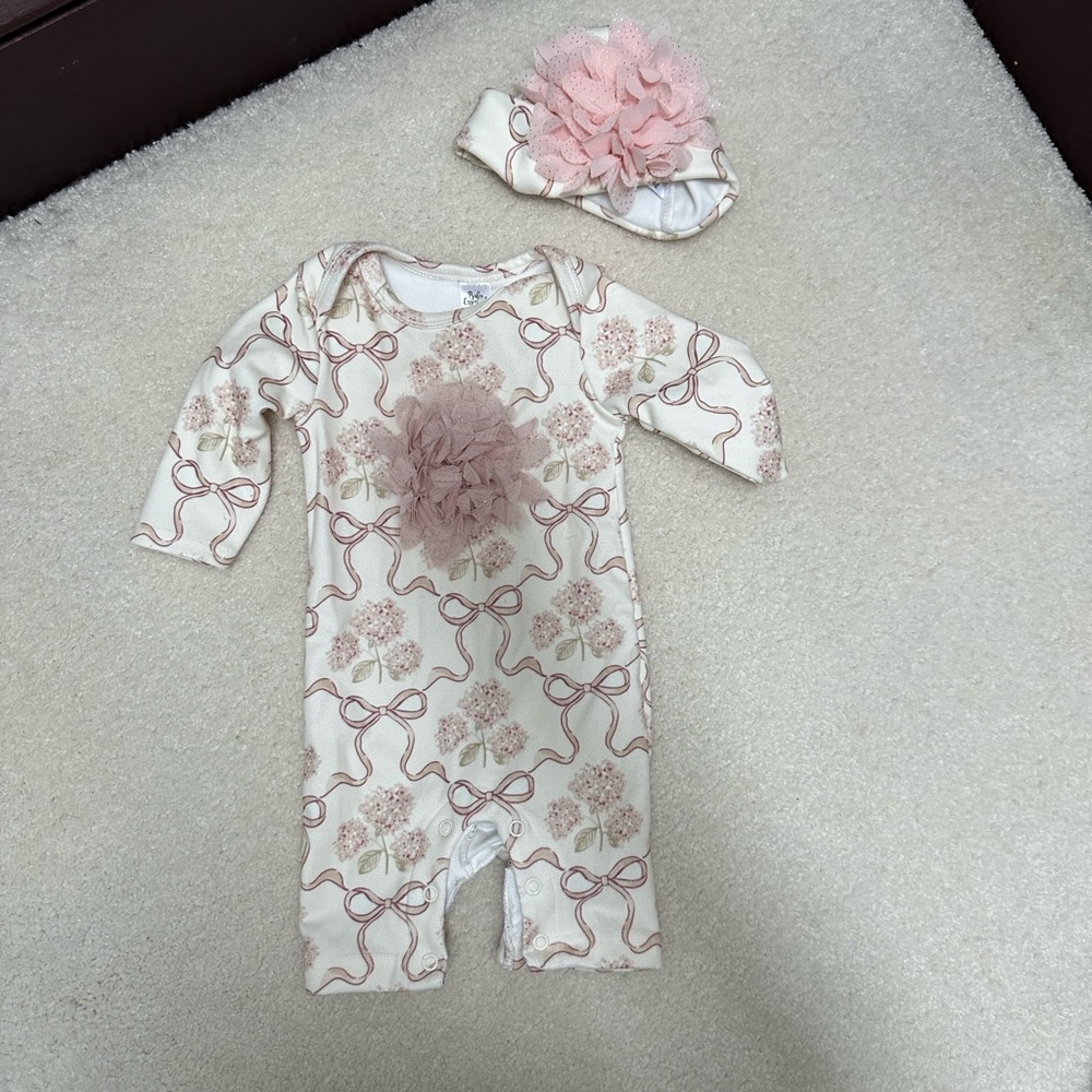 Floral Pink Baby One Piece Set